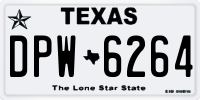 TX license plate DPW6264