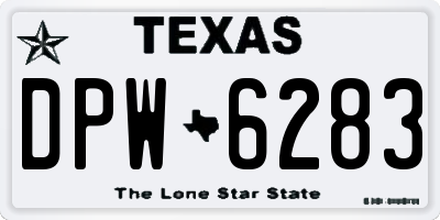 TX license plate DPW6283