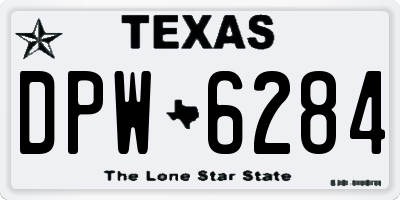 TX license plate DPW6284