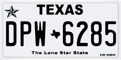 TX license plate DPW6285