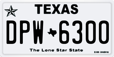 TX license plate DPW6300