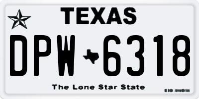 TX license plate DPW6318