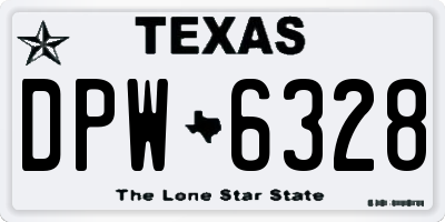 TX license plate DPW6328