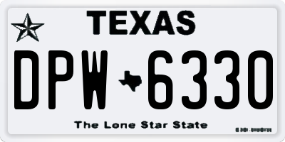 TX license plate DPW6330