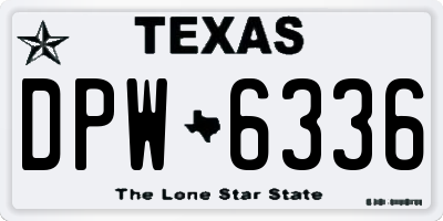 TX license plate DPW6336