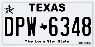 TX license plate DPW6348