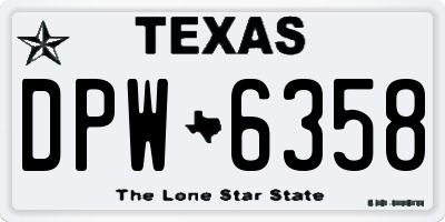 TX license plate DPW6358