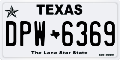 TX license plate DPW6369