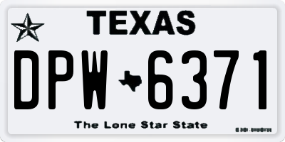 TX license plate DPW6371