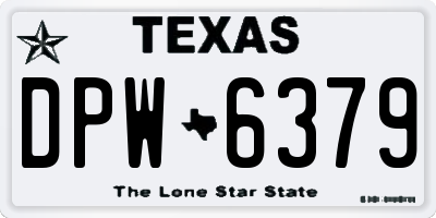 TX license plate DPW6379