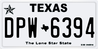 TX license plate DPW6394