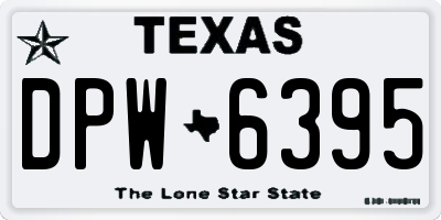 TX license plate DPW6395