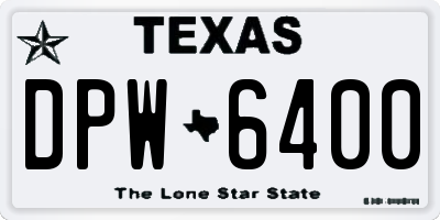 TX license plate DPW6400