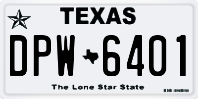 TX license plate DPW6401