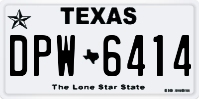 TX license plate DPW6414