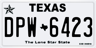 TX license plate DPW6423