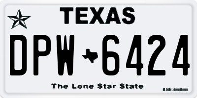 TX license plate DPW6424