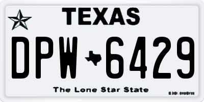 TX license plate DPW6429