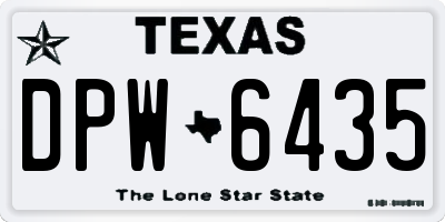 TX license plate DPW6435