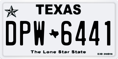 TX license plate DPW6441