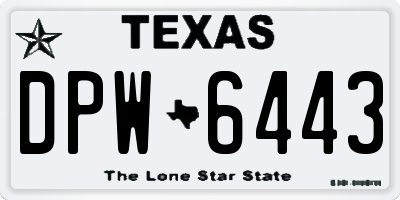 TX license plate DPW6443