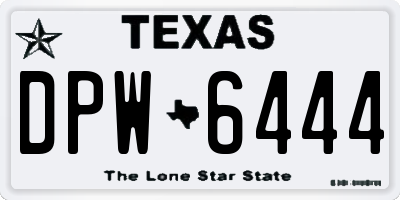 TX license plate DPW6444