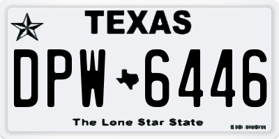 TX license plate DPW6446