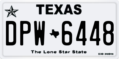 TX license plate DPW6448