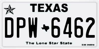 TX license plate DPW6462