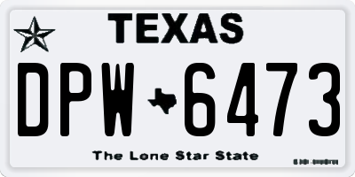 TX license plate DPW6473