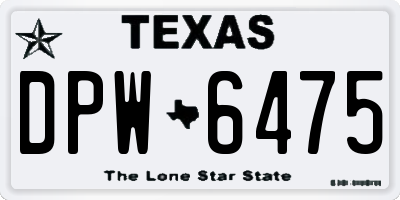 TX license plate DPW6475