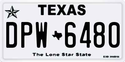 TX license plate DPW6480