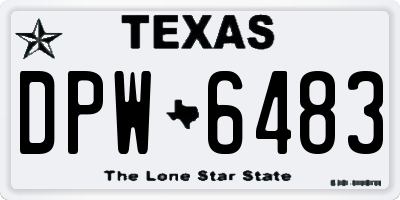 TX license plate DPW6483