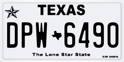 TX license plate DPW6490