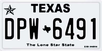 TX license plate DPW6491