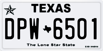 TX license plate DPW6501