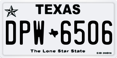 TX license plate DPW6506