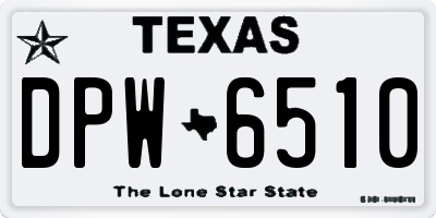 TX license plate DPW6510