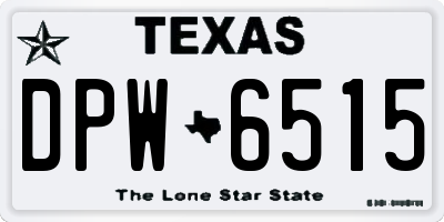TX license plate DPW6515