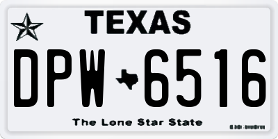 TX license plate DPW6516