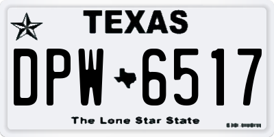 TX license plate DPW6517