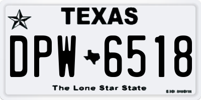 TX license plate DPW6518