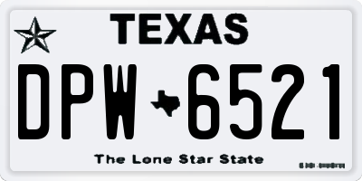 TX license plate DPW6521