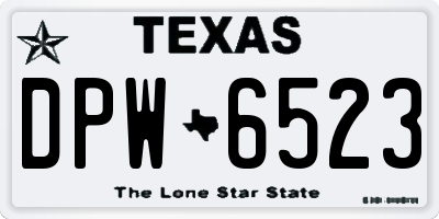 TX license plate DPW6523