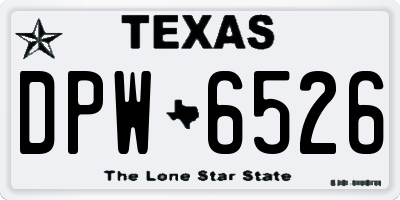 TX license plate DPW6526