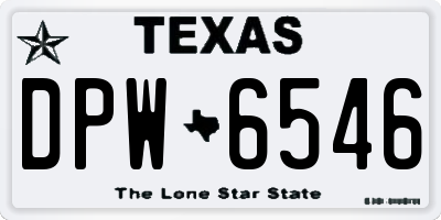 TX license plate DPW6546