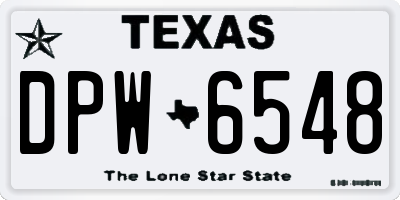 TX license plate DPW6548