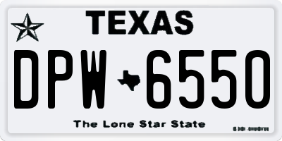 TX license plate DPW6550