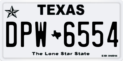 TX license plate DPW6554