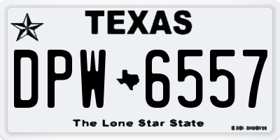 TX license plate DPW6557